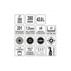 YG-00017 YATO GASTRO Oala inalta cu capac 38X38cm,..